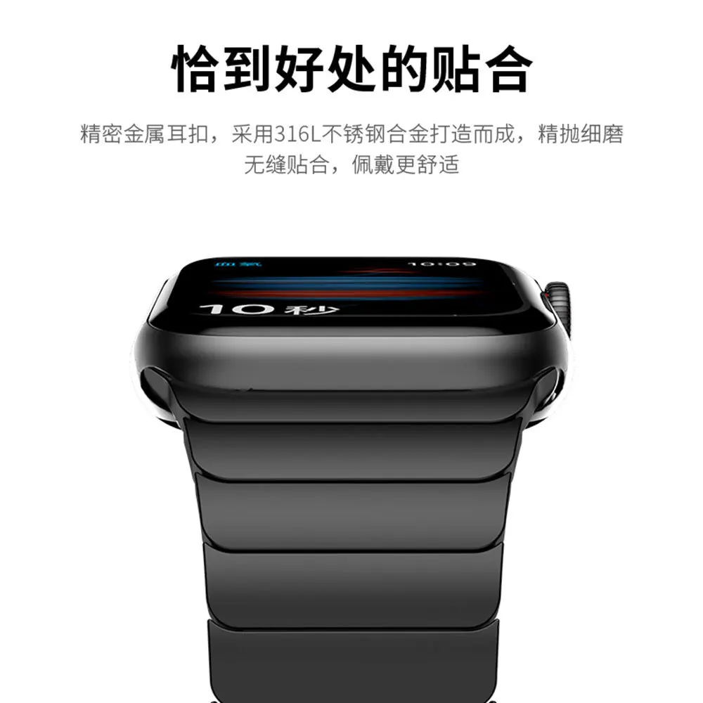 Strap for Apple watch band 44mm 40mm 45mm 41mm 38mm 42mm 49mm Stainless steel metal bracelet iWatch Serie 3 5 se 6 7 8 Ultra