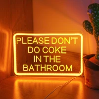 please dont do coke in the bathroom neon light up sign for wall decor bathroom home hotel beauty salon wall art decoration