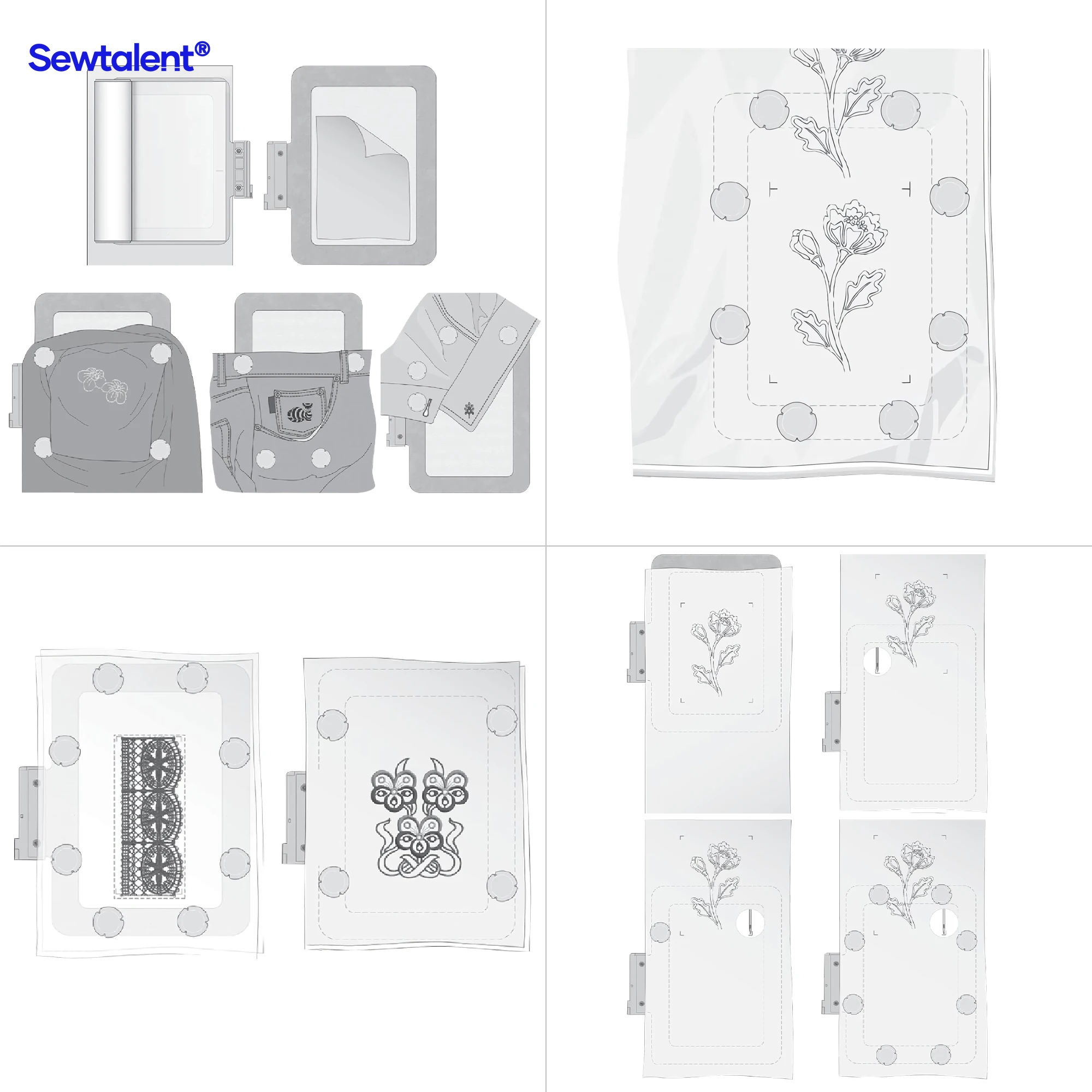 Магнитный обруч для вышивальной машины Innov-is M380D M340ED M370 NV180D NV-18E Brother металлические