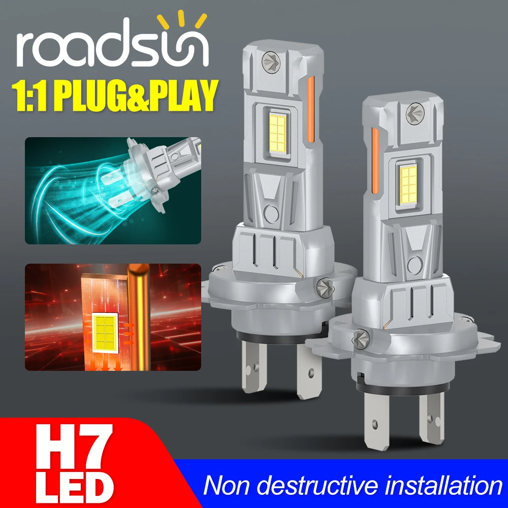 

2 шт. H7 светодиодные фары H1 H4 H11 противотуманные фары 9005/HB3 9006/HB4 9012 противотуманные фары Led Canbus 30000LM дальнего и ближнего света для авто мотоцикла