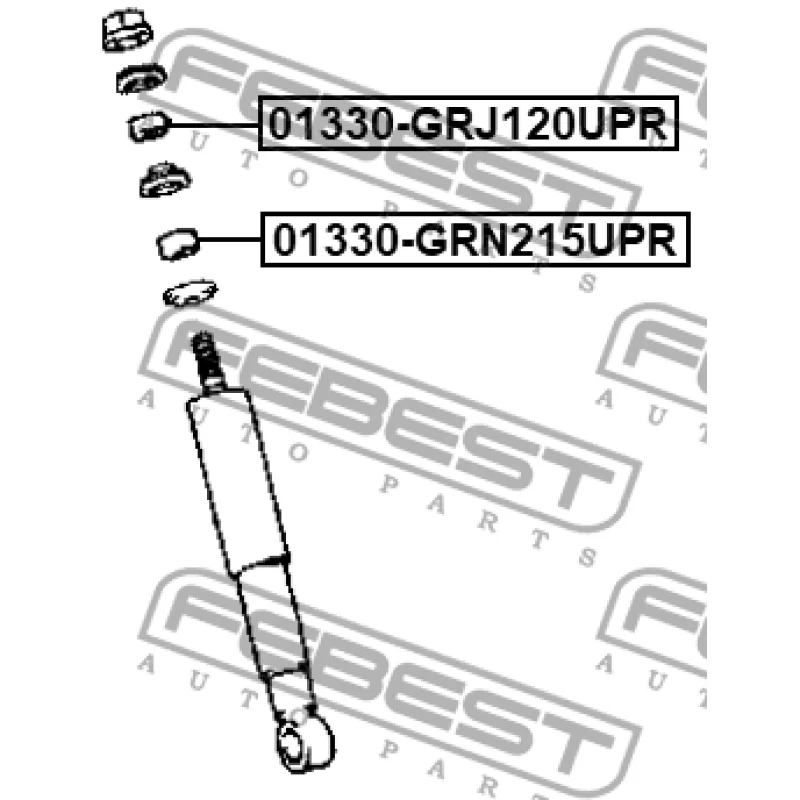Втулка задн амортизатора TOYOTA LAND CRUISER PRADO 120 2002-2010 01330-GRN215UPR FEBEST Опоры амортизаторов