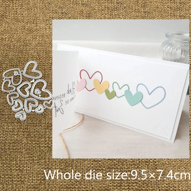 

Новый дизайн, металлический трафарет для рукоделия, пресс-формы, набор сердца, украшение для скрапбукинга, высечки для альбома, бумаги, тиснения для рукоделия