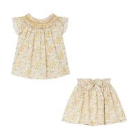 nigo girls summer floral print sleeveless cotton t shirt skirt suit nigo38921
