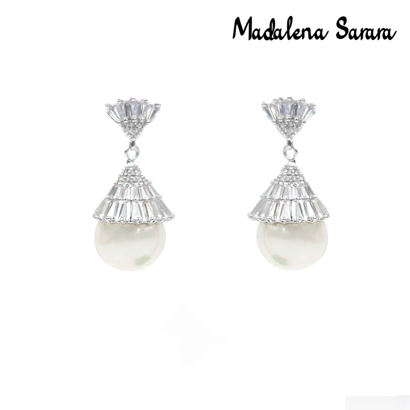 Серьги-подвески MADALENA SARARA S925 игольчатые фианит AAAA и серьги в стиле зонтика с инкрустацией кристаллами для девушек