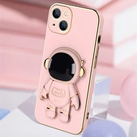 nice astronaut folding stand holder phone case for iphone 13 12 11 mini pro xs max 8 7 6 plus xr x se2 luxury square soft