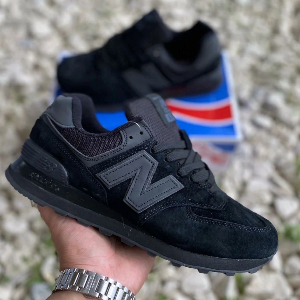 Кроссовки New Balance 574 чёрные без сетки - купить по выгодной цене |  AliExpress