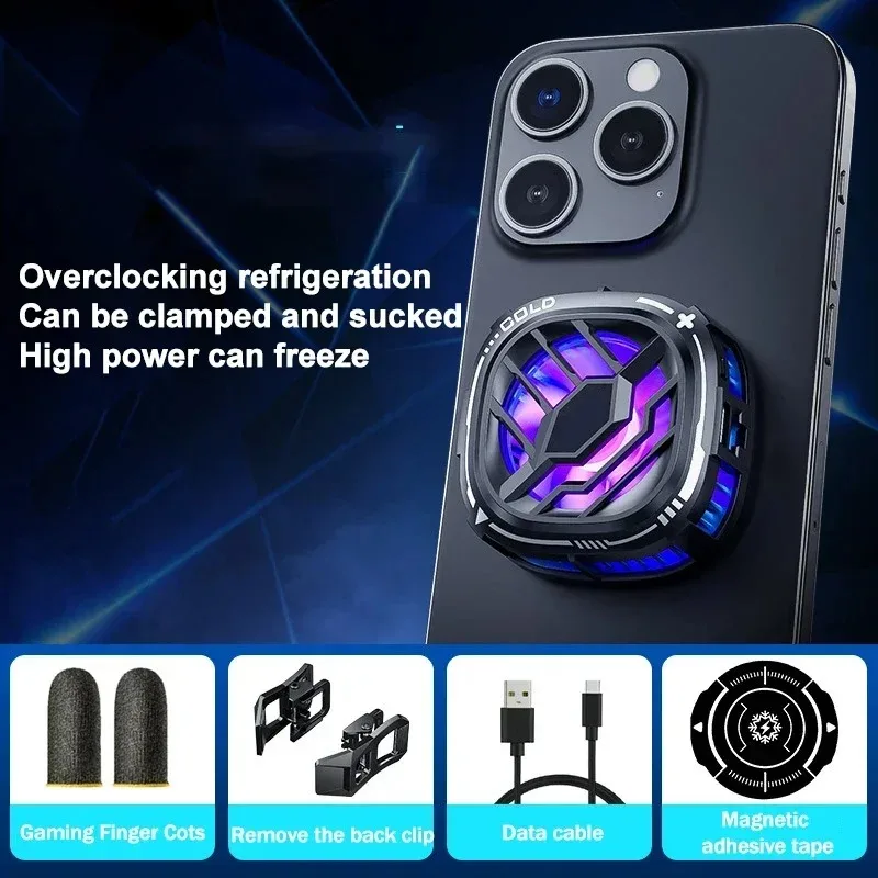 НОВЫЙ полупроводниковый радиатор охлаждения мобильного телефона X76 Pro с магнитным зажимом 2 в 1 для IPhone Android PUBG игровой кулер (art.: 3920d21891ca2) - 3920d21891ca2