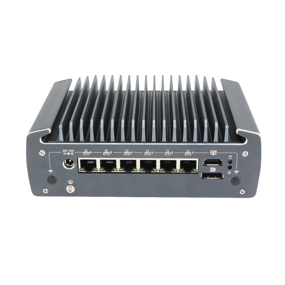 HUNSN Micro Firewall Appliance Mini PC pFsense RX10 Mikrotik OPNsense VPN ПК маршрутизатора AES-NI 6x2.5GbE LAN HDMI DP COM SIM Slot