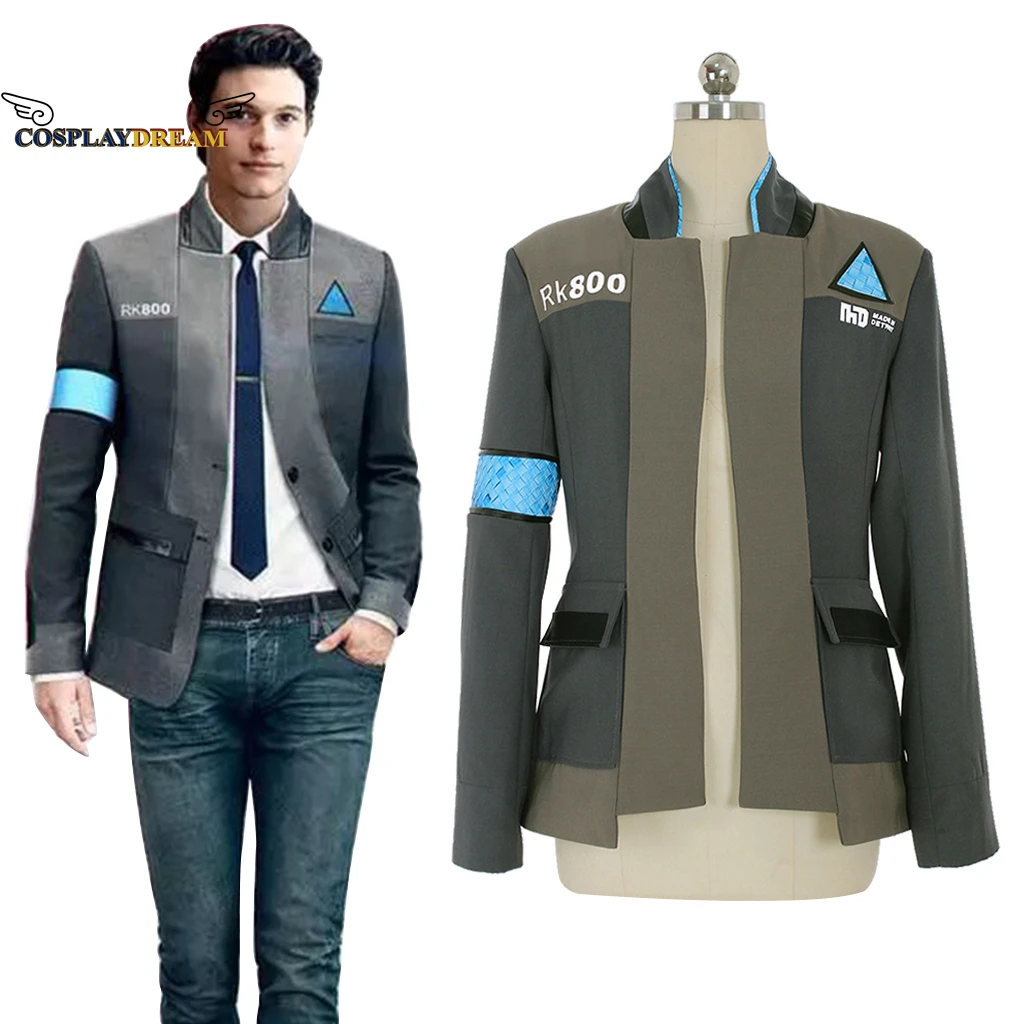 

Game Detroit Become Human Cosplay Costume Connor Cosplay Uniform Men Jacket RK800 Coat Halloween Role play Costume