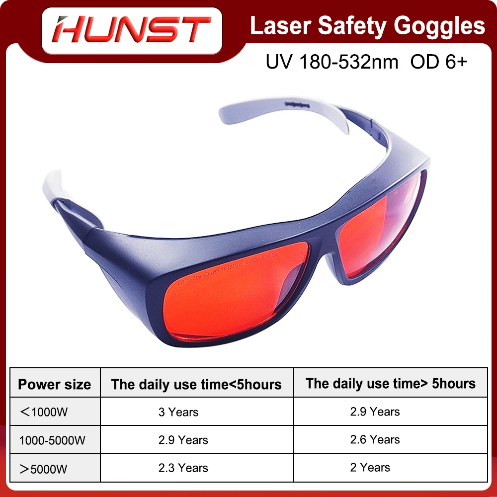 HUNST OD 6+ Professional Laser Glasses Protective Goggles for 355nm UV Laser 450nm Blue Laser and 520nm 532nm Green Laser enlarge
