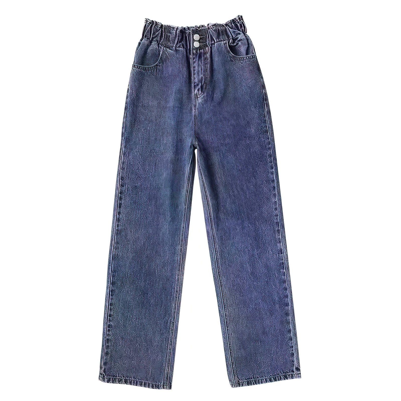

Женские джинсы трапециевидной формы, Осенние мешковатые брюки с эластичным поясом, Y2k, винтажные свободные трапециевидные брюки с высокой талией в стиле ретро, корейский и японский стиль, 2023