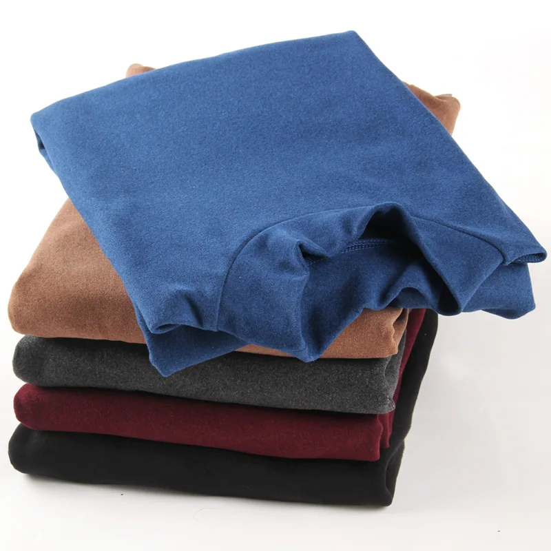 

2022 new Men Thermal Underwear Turtleneck Tops Spring Autumn Bottoming Long Sleeves High Elastic T Shirts Solid Casual Pullovers