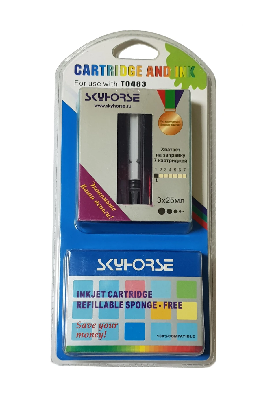 Чернила SkyHorse ПУРПУРНЫЙ для заправки картриджей Epson STYLUS Photo RX620 R300 R300M R320 RX500 R200 RX600