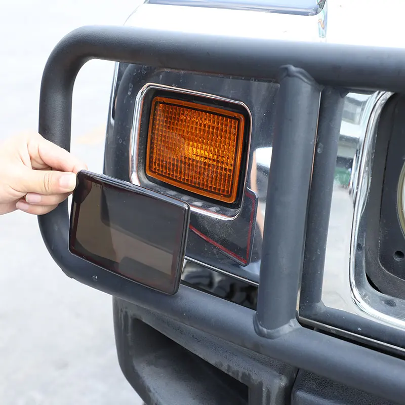 

For Hummer H2 2003-2009 ABS Blackened Car Front Turn Signal Light Cover Protect Lampshade Stickers Car Accessories