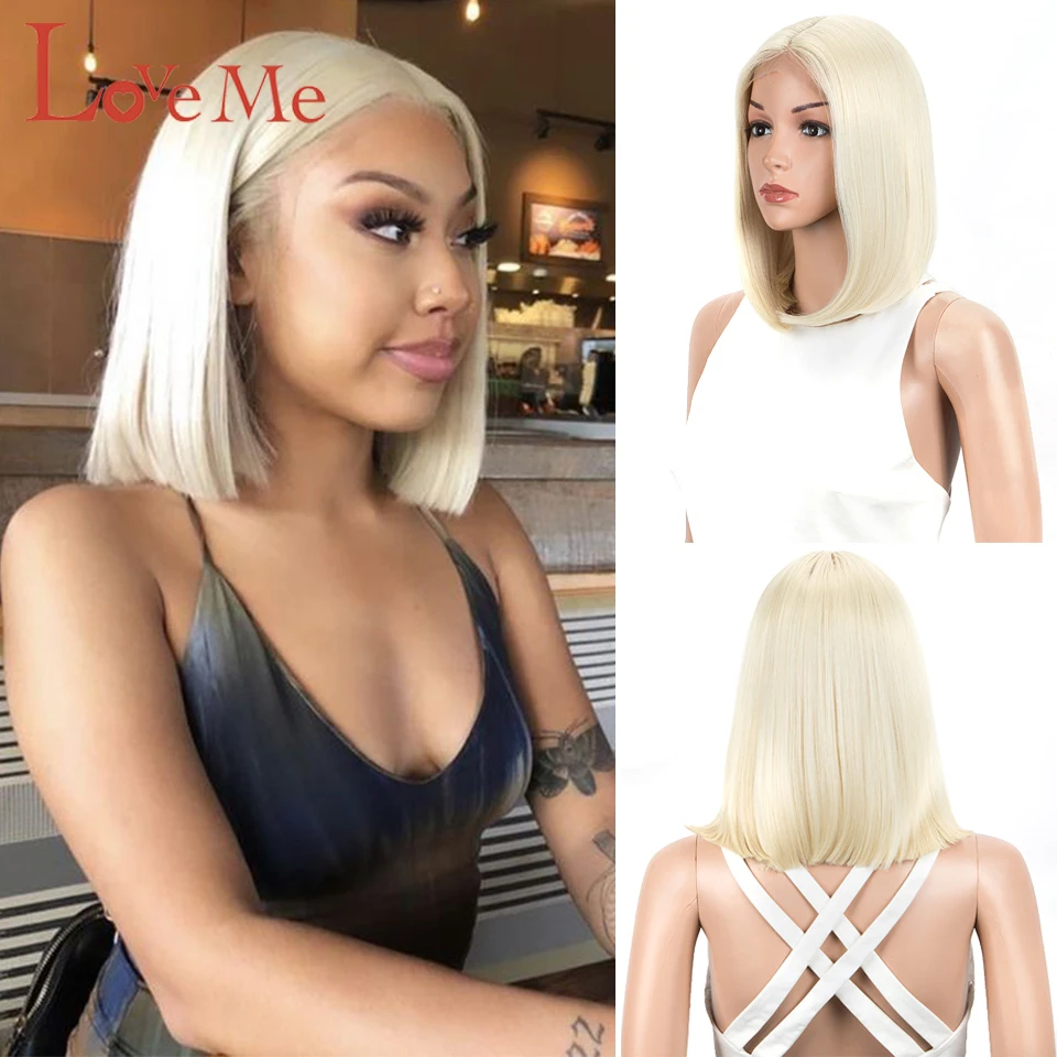 

Short Straight Bob HD Lace Front Wigs Ombre Blonde Black Brown For Women Wedding Cosplay Natural And Softs Breath Synthetic Wigs