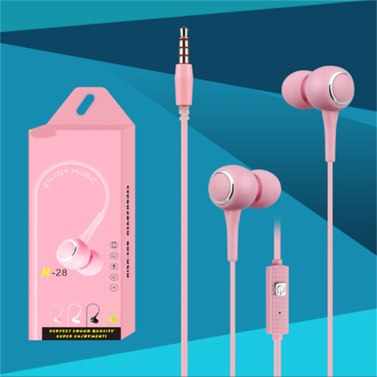 

Fones laptop earphones wired microphone in-ear 3.5mm with button Universal