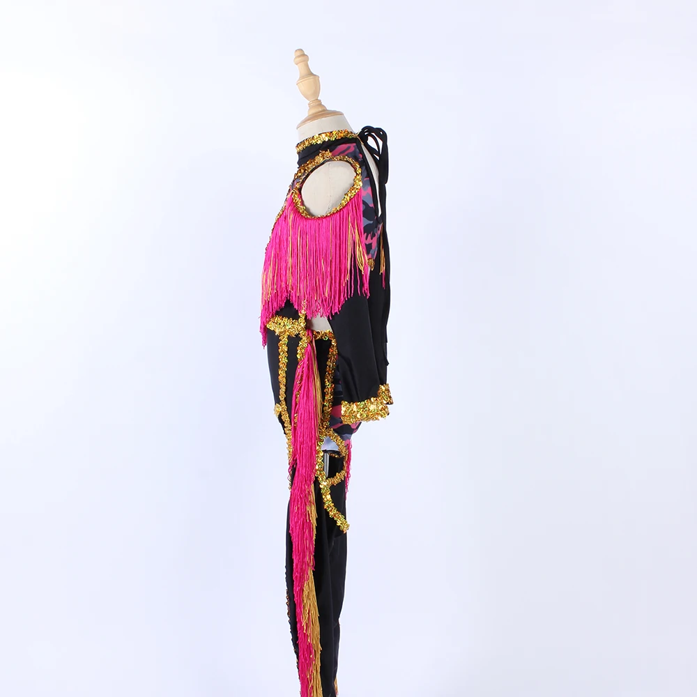 Комбинезон для девушек с камуфляжным принтом чарлидинга блестящий танцевальный