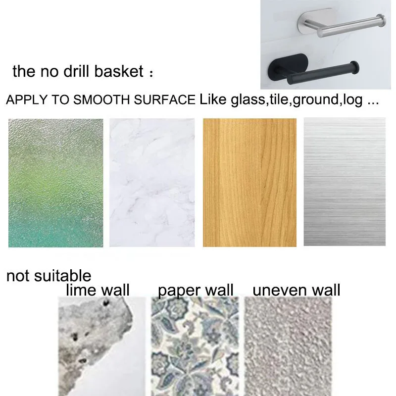 Черный Настенный держатель для туалетных полотенец в рулоне из нержавеющей