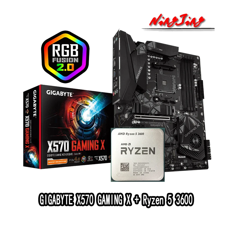 AMD Ryzen 5 3600 R5 CPU + Gigabyte X570 GAMING X материнская плата Socket AM4 все новые но без охладителя |