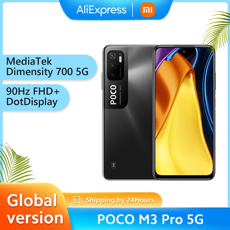 Global Version POCO M3 Pro 5G Smartphone NFC 64GB/128GB Dimensity 700 Octa Core 90Hz 6.5” FHD+ Screen 48MP Triple Camera 5000mAh