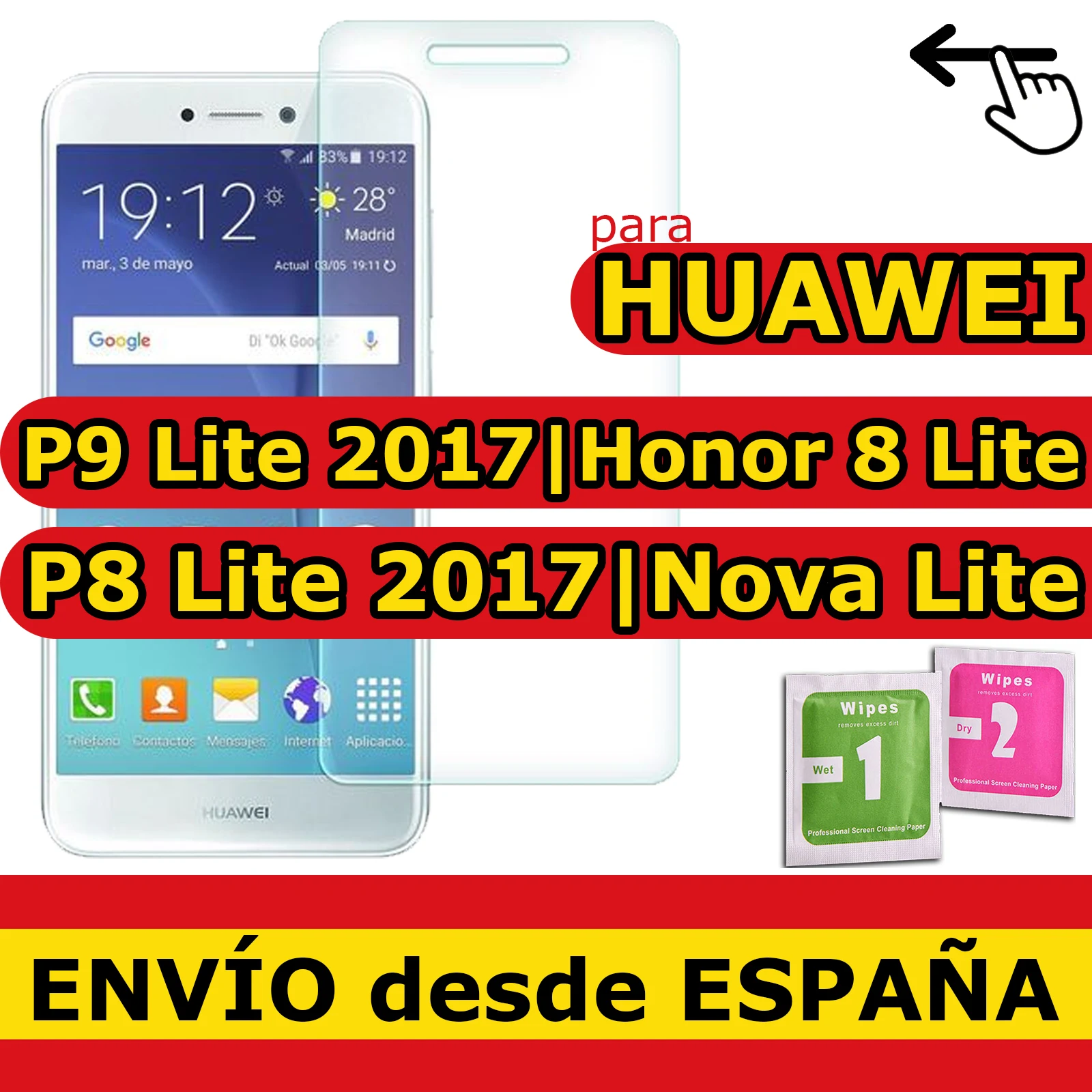 Pellicola Vetro Temperato Per Huawei P9 Lite 2017 / P8 Lite 2017 / Nova Lite / Honor 8 Lite Protezione Qualità Premium 9H 0.33Mm