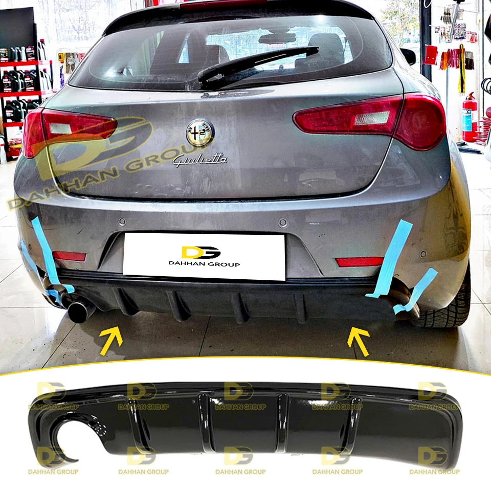 Alfa Romeo Giulietta 2010 - 2020 Diffusore Posteriore Spoiler Ala Labbro Scarico Sinistro Pianoforte Gloss Superficie Nera Quadrifoglio Di Plastica