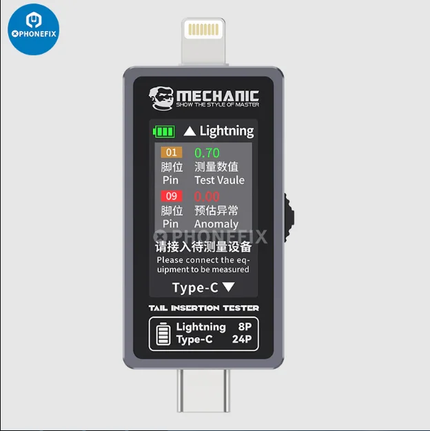 

Механик T-824 тестер хвостовой заглушки телефона Type-C интерфейс молнии без разборки для IPhone Android Pin вставка по ошибке ремонт