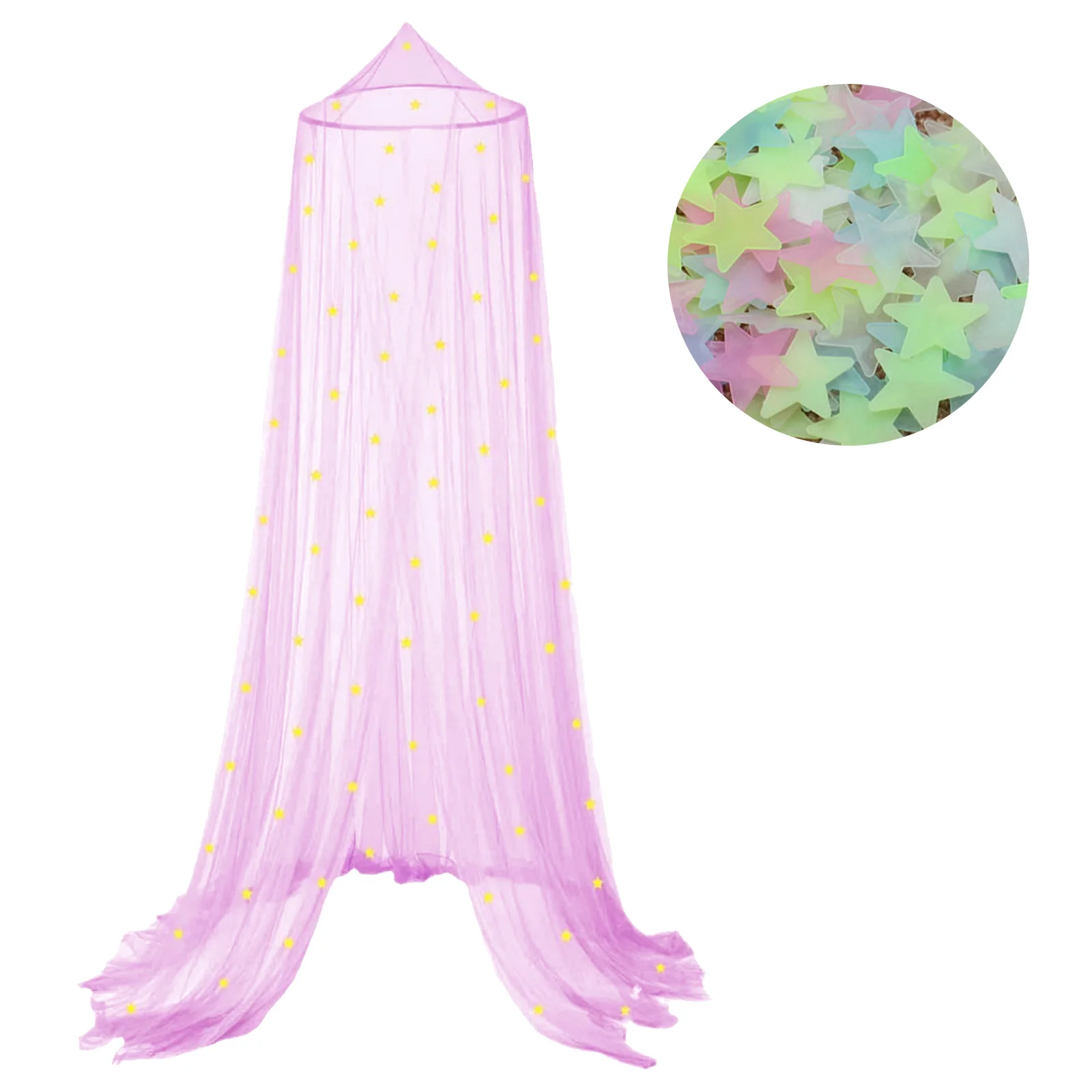 Розовая Купольная Москитная Сетка Для Кровати 1 8-2 М С 100-светящейся В Темноте