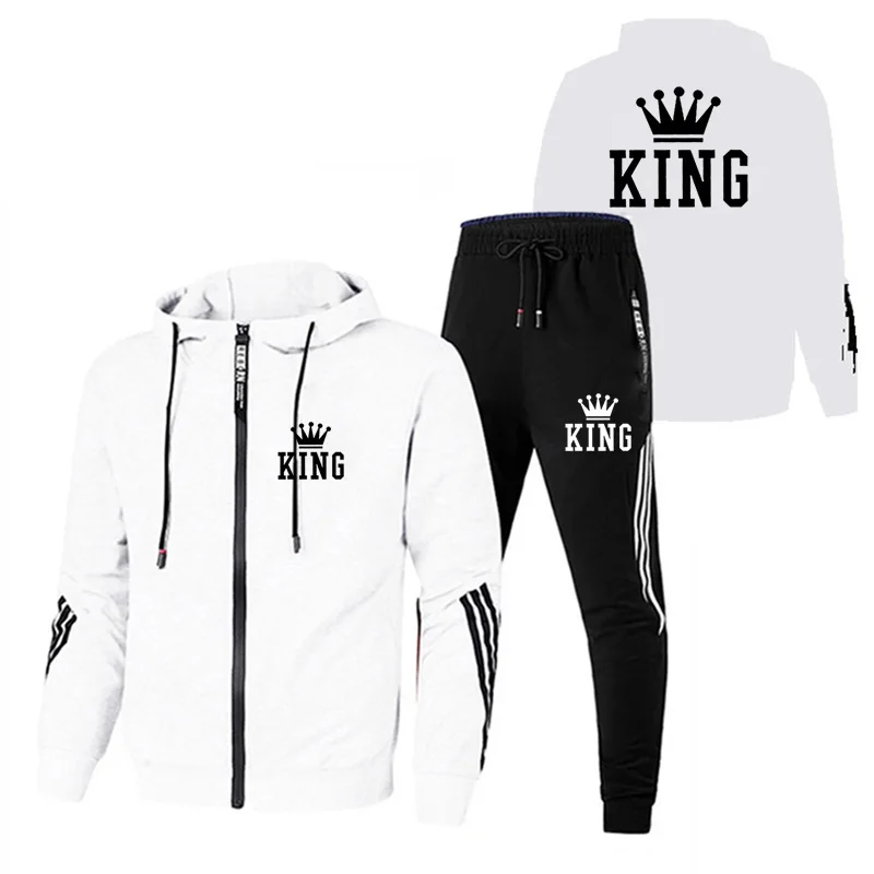 

Костюм спортивный мужской в полоску, с шапкой на молнии и брюками