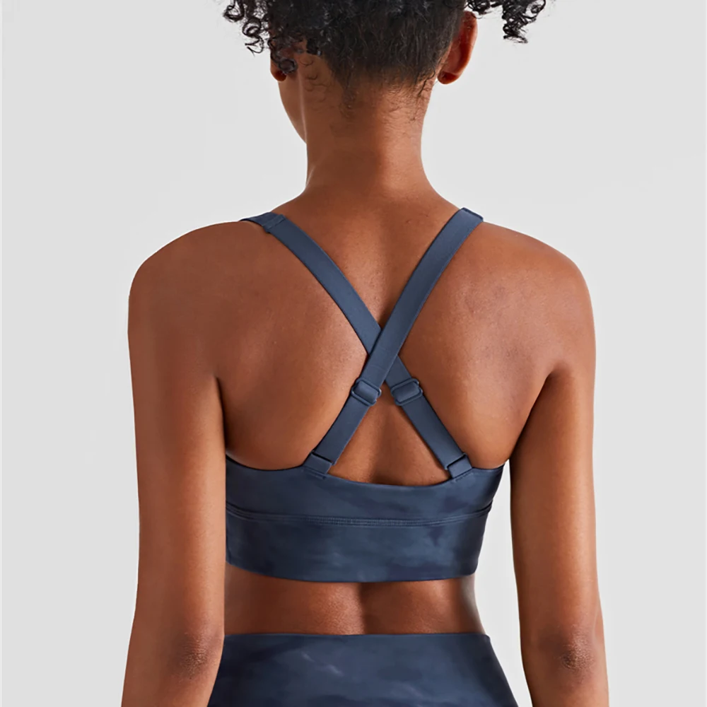 Vnazvnasi Sports Bra Women Clothing Gym Push Up Bra Sexy Printing Yoga Bra Adjustable Tie Dyed Sport Underwear Fitness Tops