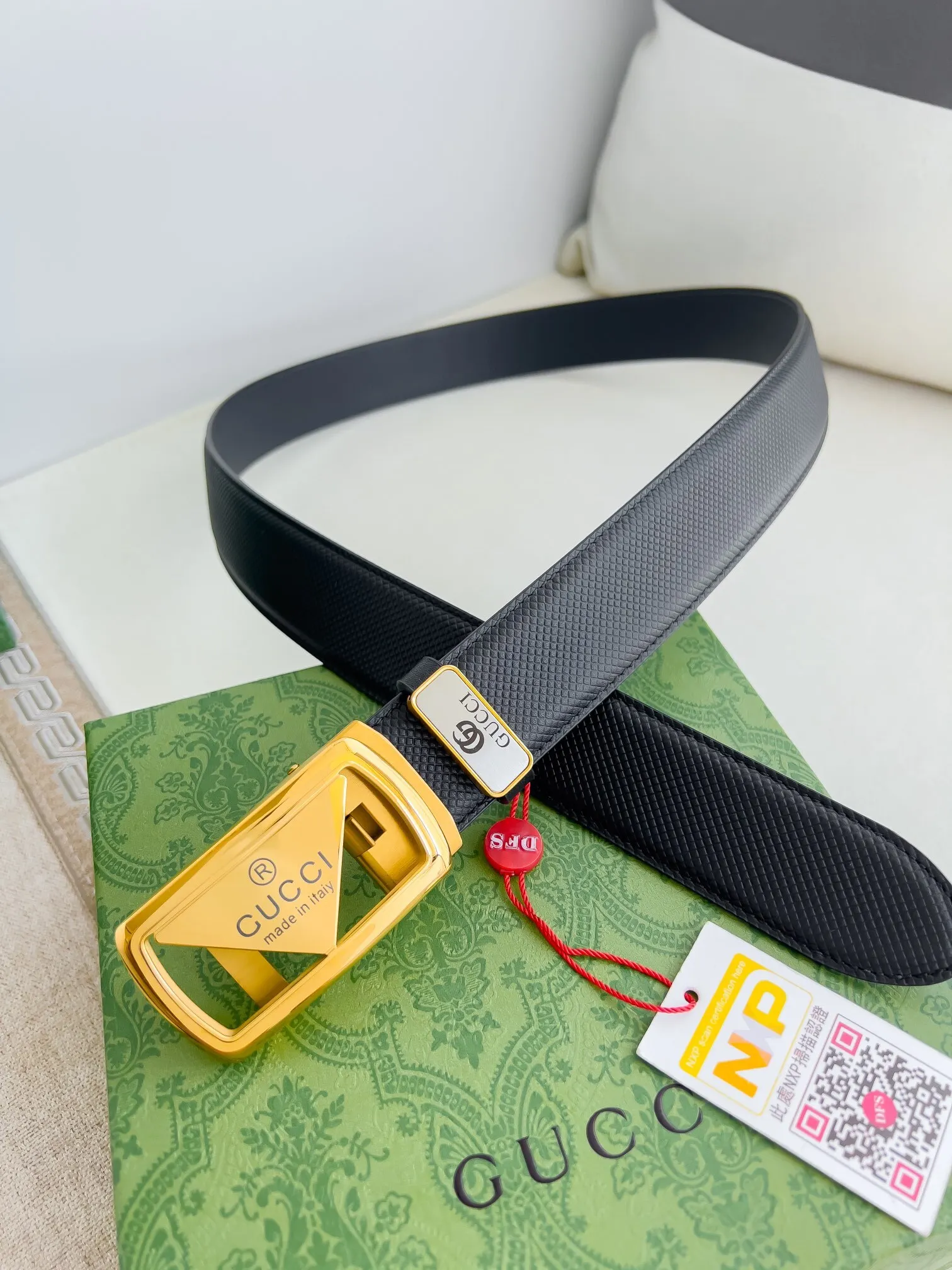 Gucci Модный стиль 1: 1 Тонкий автоматический мужской пояс Простой дизайн