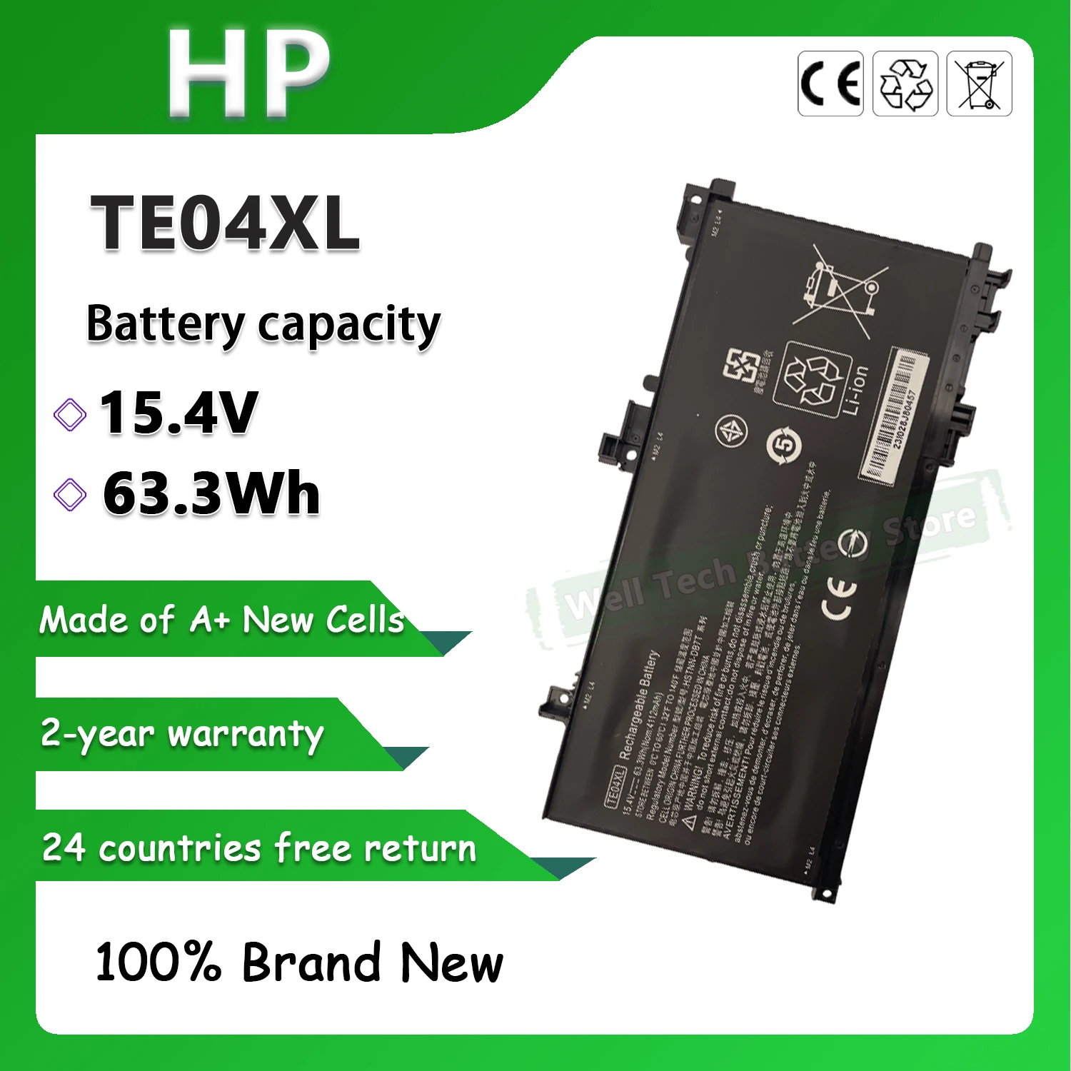 TE04XL Аккумулятор для ноутбука HP TPN-Q173 15-BC215TX 15-BC216TX 15-ax215TX 15-ax216TX 15-ax217TX 15-ax218TX 15-ax219TX