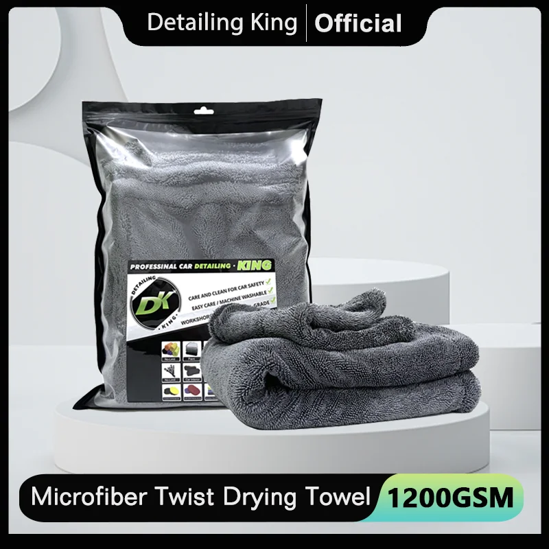 DETAILLIERUNG KÖNIG 1200GSM Mikrofaser Twist Trocknen Handtuch Professionelle Super Weich Auto