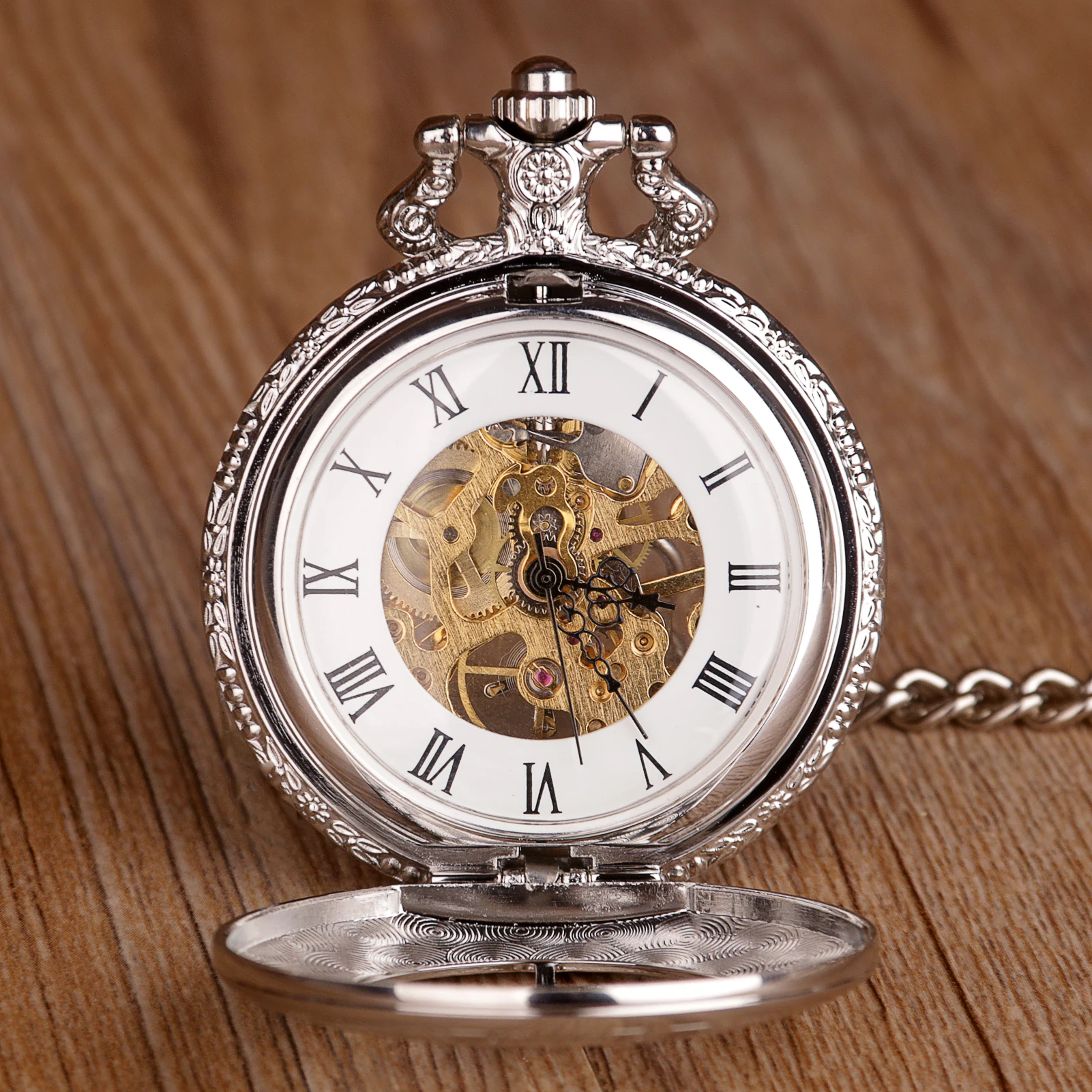New Arrival Unquie Silver Luxury High Quality Pocket Watches Minimalist Hollow Carved For Men Women Necklace Pendant