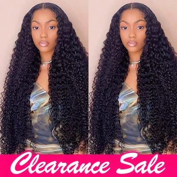 13x4 Deep Wave Frontal Wig Wet And Wavy Curly Lace Front Human Hair Wigs Brazilian 30 Inch HD Lace Frontal 4x4 Lace Closure Wig