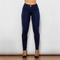 shascullfites new solid blue leggings slim skinny thin four ways stretchabel pants for women leginsy