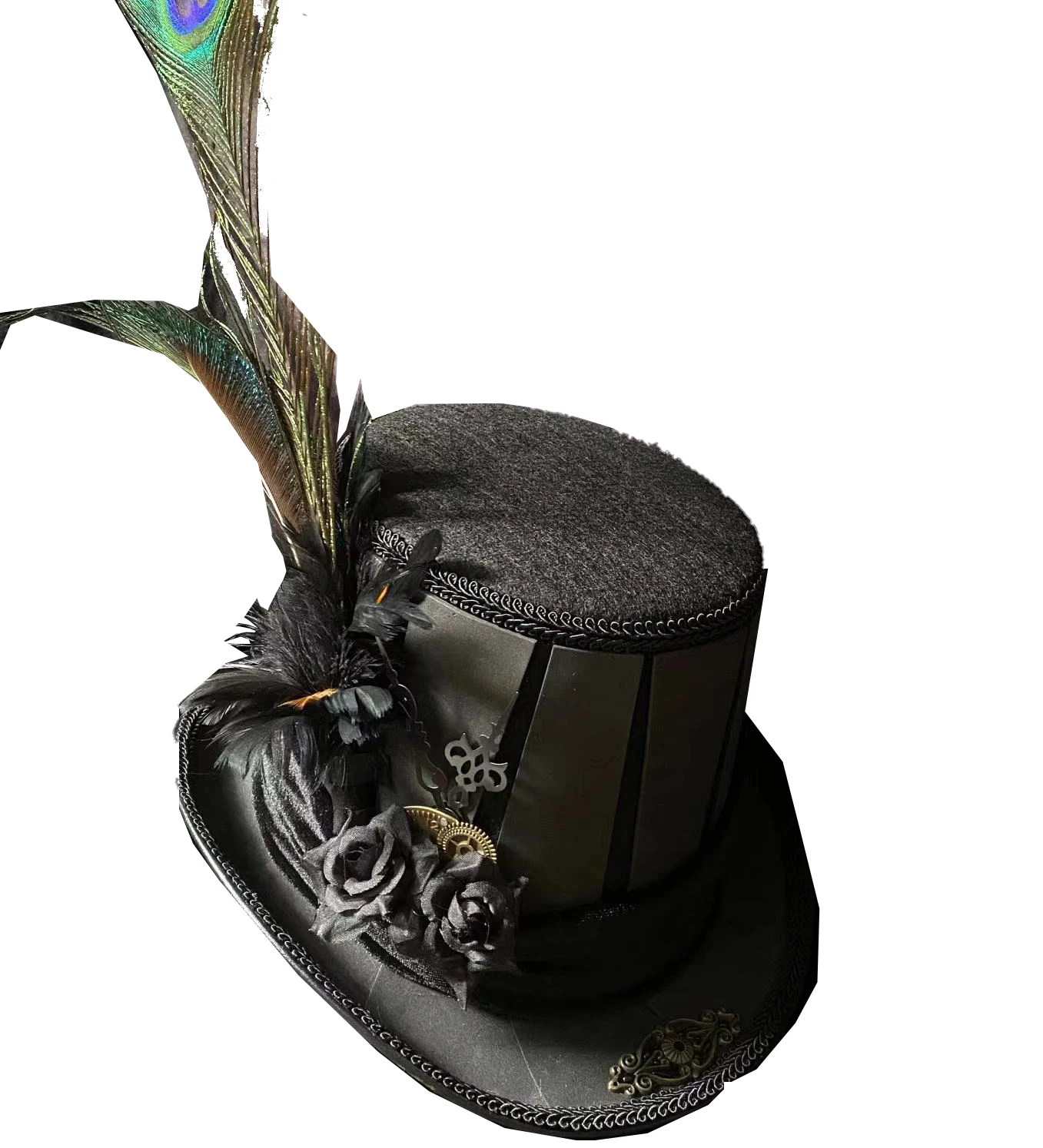 Мужские карманные часы в стиле стимпанк черная шляпа с очками костюм для