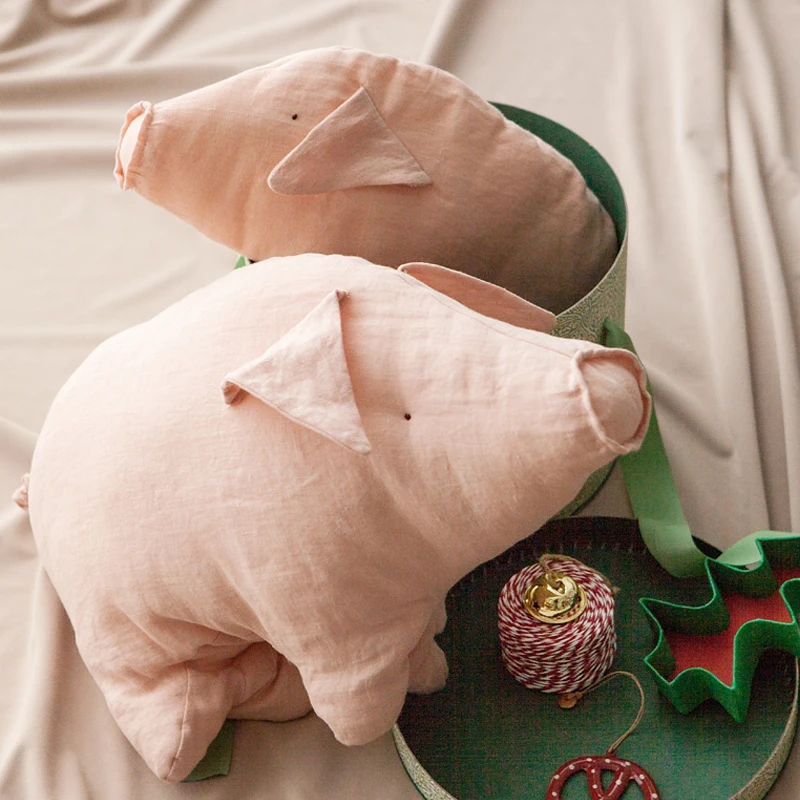 Cuddly розовые детские игрушки хлопок лен уютная мягкая ткань для поросят игрушка
