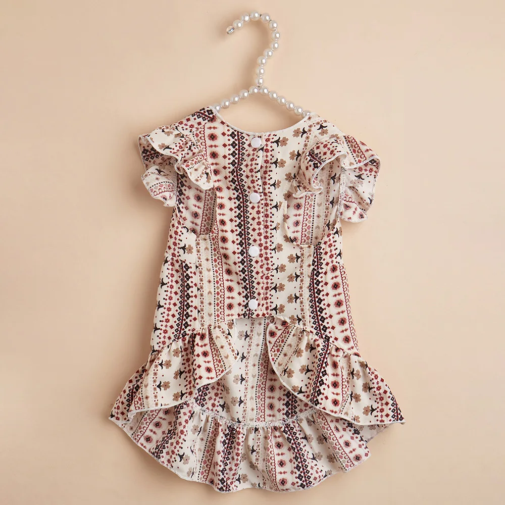 Летнее платье для домашних животных собаки юбка котенок щенок этническое стиль