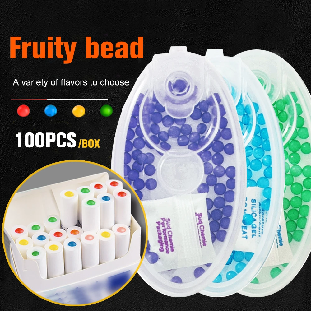 

100PCS DIY Explosion Beads Cigarette Pops Beads Fruit Mint Flavour Cigarette Holder Filter Smoking Accessories