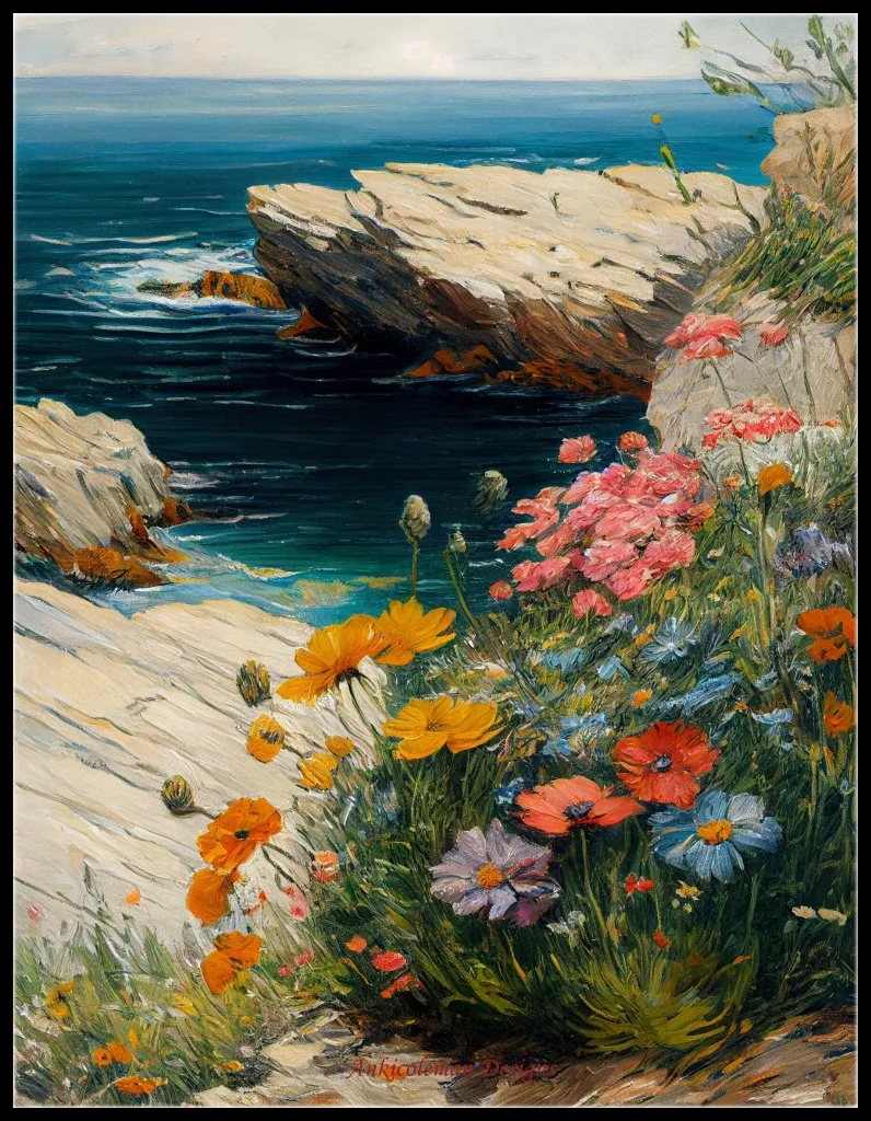 

Embroidery Counted Cross Stitch Kits Needlework - Crafts 14 ct DMC Color DIY Arts Handmade Decor - Cliff Wildflowers