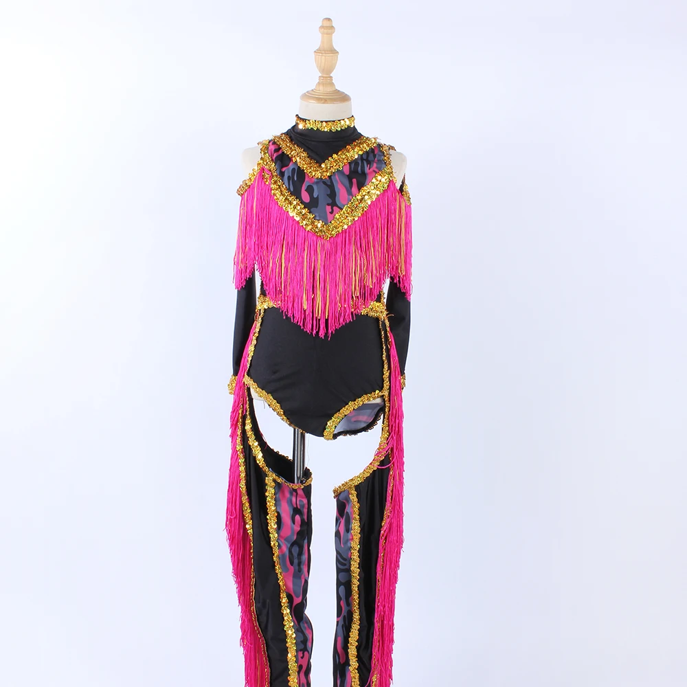 Комбинезон для девушек с камуфляжным принтом чарлидинга блестящий танцевальный