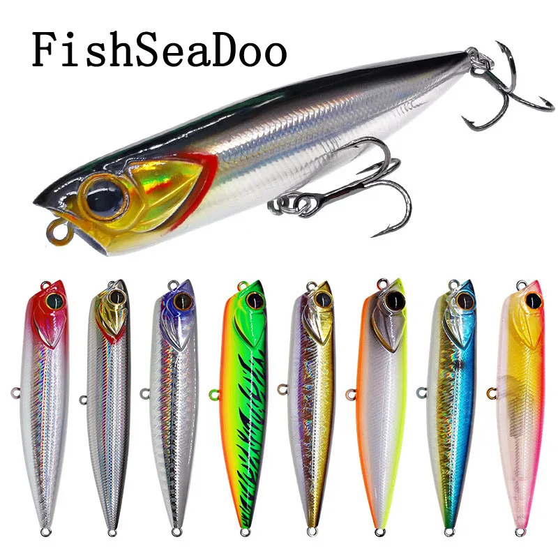5PCS Lot Topwater Lure Fishing Big Mouth Popper 14.5g Luya Bait Top Water Floating Fishing Tackle Walk The Dog Wobblers Pencil