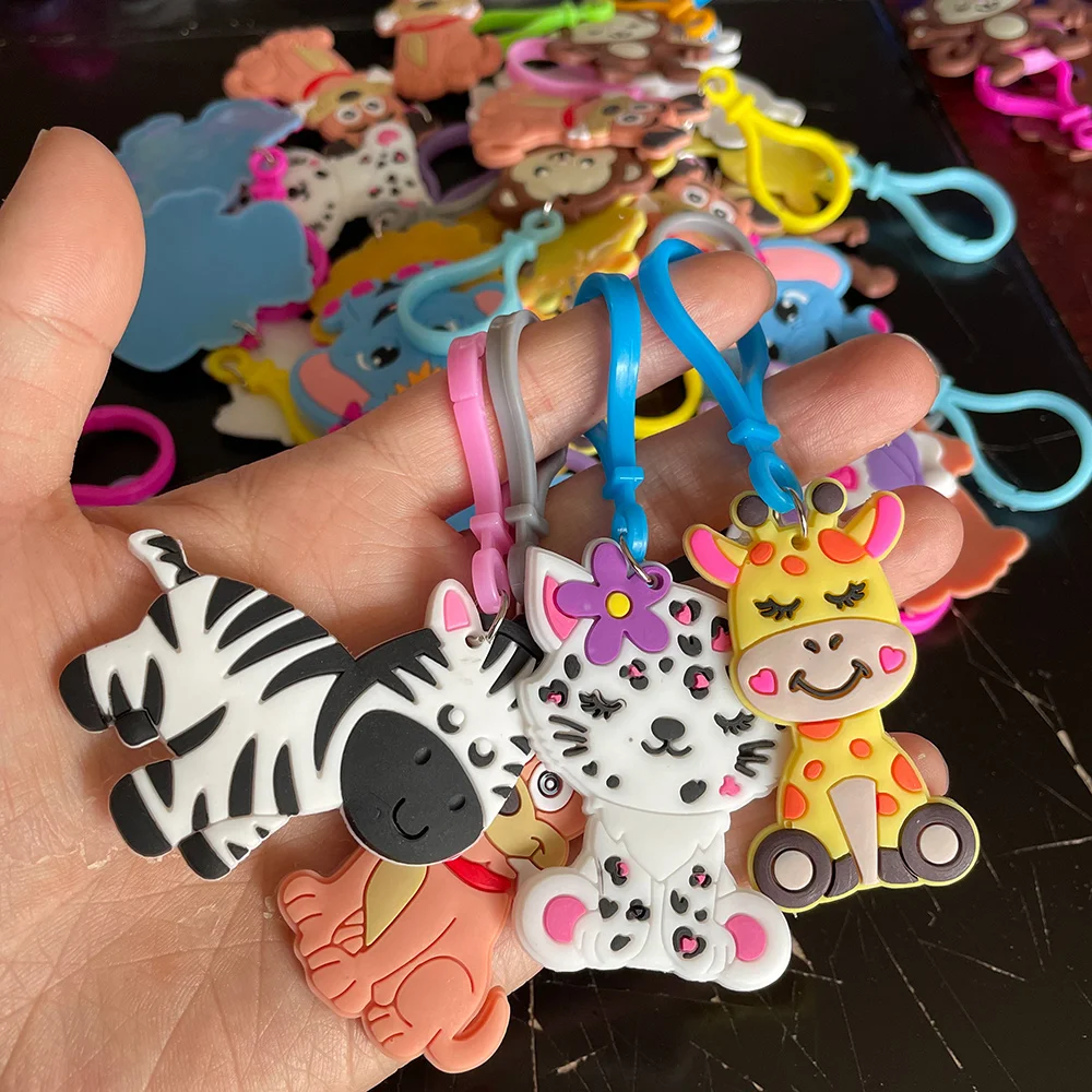 

8pcs Cartoon Cute Animal Keychain Party Gifts for Children Birthday Party Bag Fillers Prize Box for Classroom