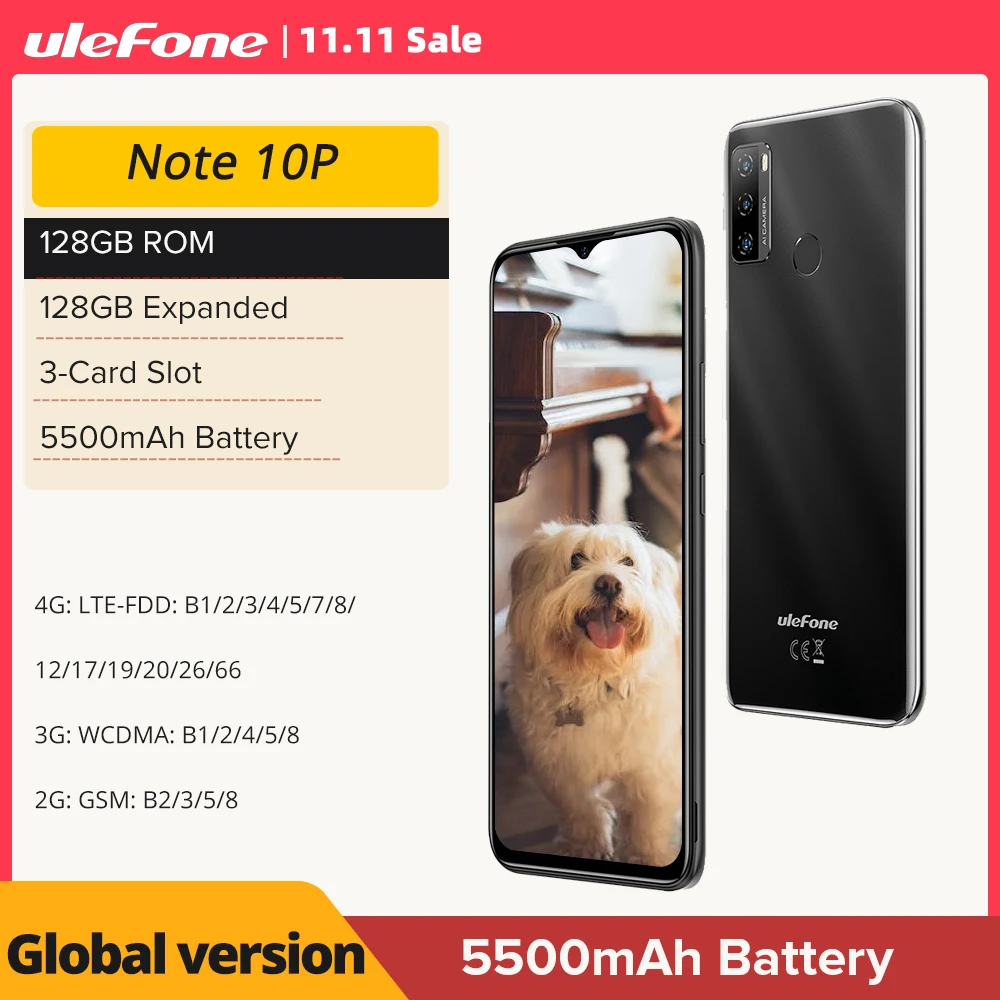 Ulefone Note 10P  Smartphone 128GB ROM  Android 11 6.52