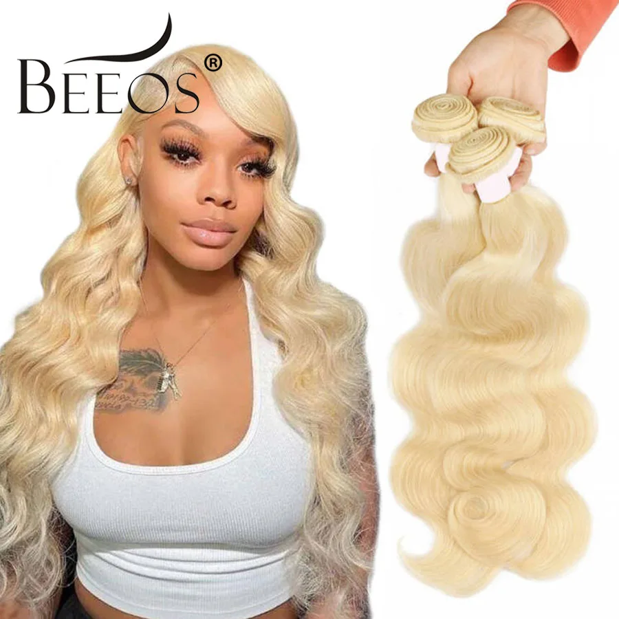 

BEEOS 613 Honey Blonde Body Wave Bundles 100% Human Hair Weave Weft Hair Extension Brazilian Remy Hair 10in-30in 10A Grade Hair