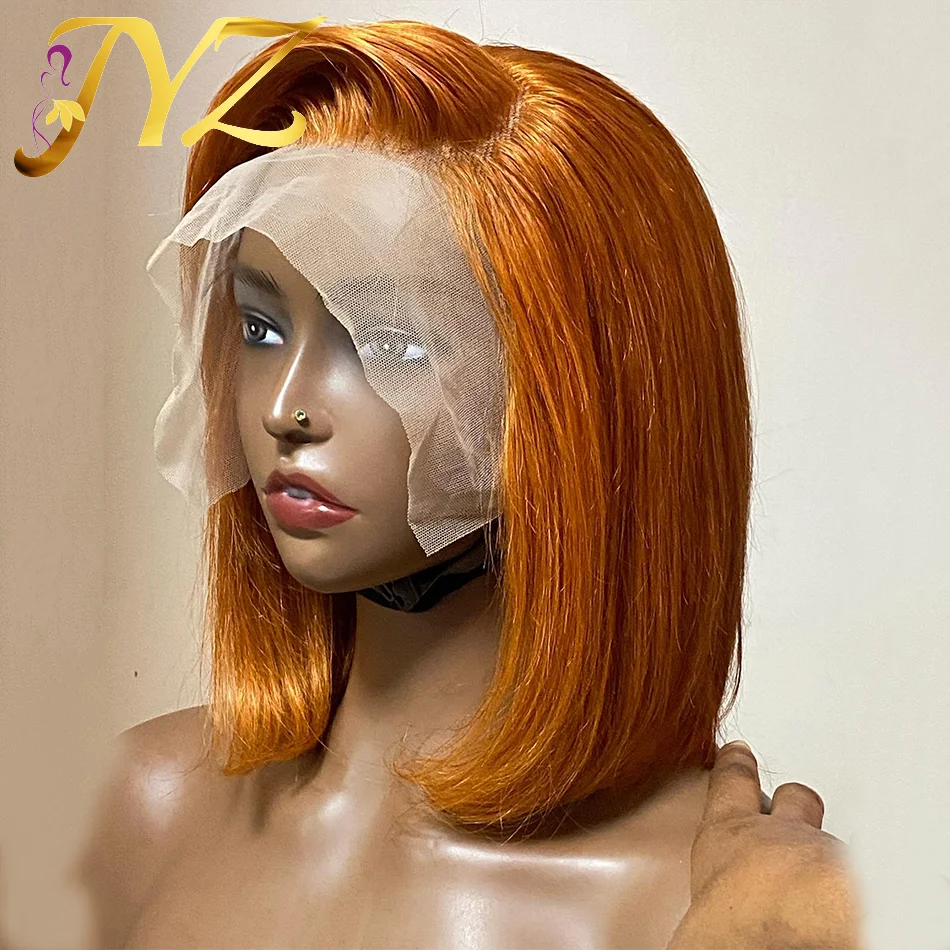 

Ginger Short Bob 13x4 Lace Front Wigs 100% Human Hair Wigs Bob Lace Wigs For Women Blonde Orange Straight Remy Brazilian Hair