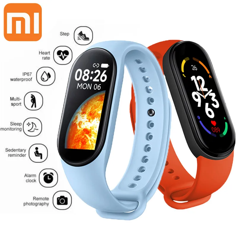 Xiaomi M7 Smart Watch Men Smartwatch Heart Rate Blood Pressure MI Men Smart Bracelet Blood Oxygen Watch Waterproof Smart Band 6