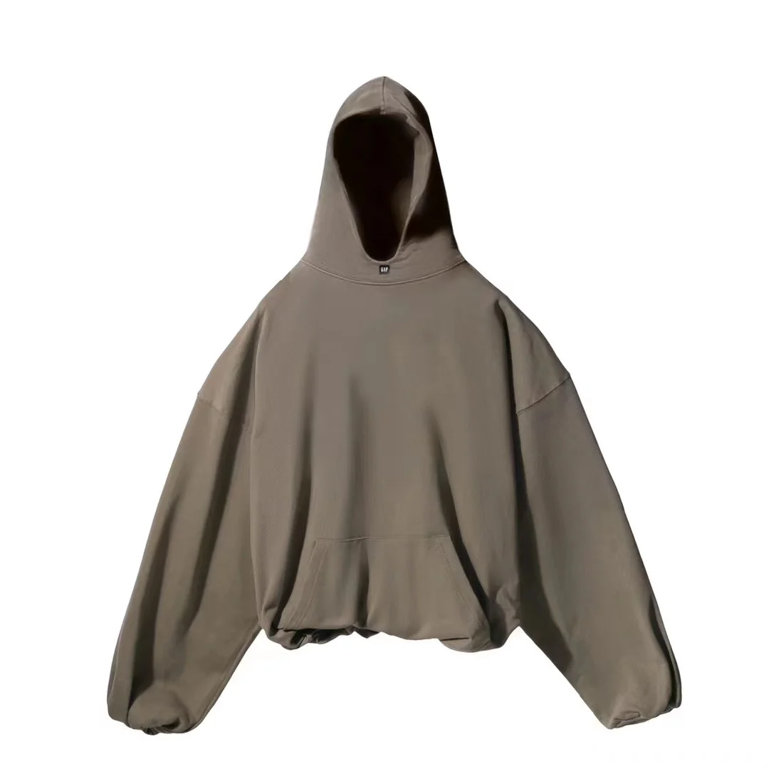 High-quality solid color Kanye West joint sweater for men and women with the same loose hooded pullover oversiez street style