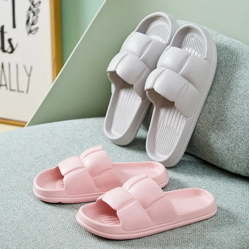 Couple Cloud Slippers Women Summer Soft Beach Thick Platform Indoor Home Bathroom Non-Slip Sandals And Slippers Men Flip Flops
